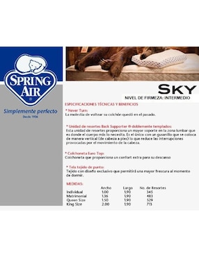 Colchón regular Spring Air sky